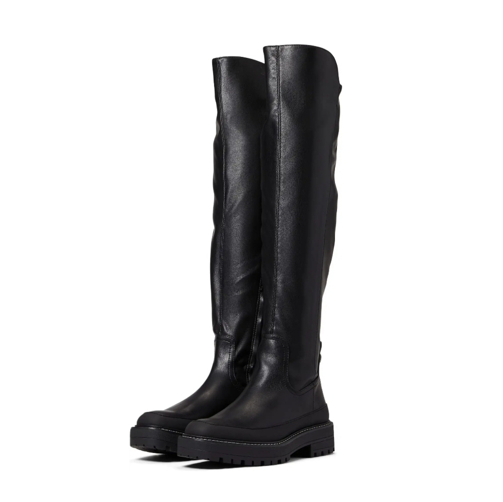 Sam Edelman Lerue Over-The-Knee Boots, Black‎ Faux Leather, Women's 7M NWOT - Picture 2 of 14